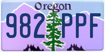 OR license plate 982PPF