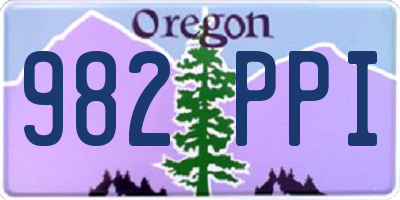 OR license plate 982PPI