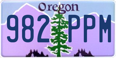 OR license plate 982PPM