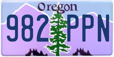 OR license plate 982PPN
