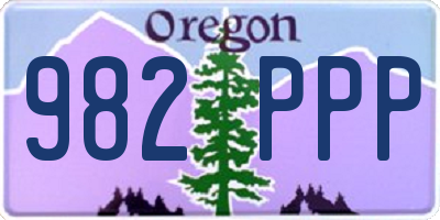 OR license plate 982PPP