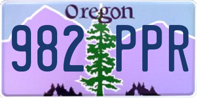 OR license plate 982PPR