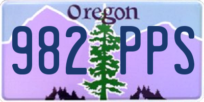 OR license plate 982PPS