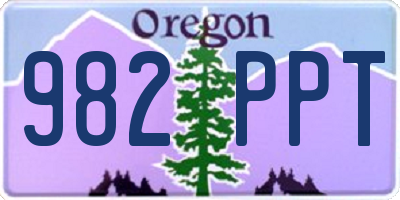 OR license plate 982PPT