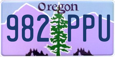 OR license plate 982PPU