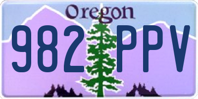 OR license plate 982PPV