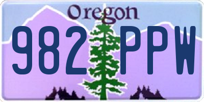 OR license plate 982PPW