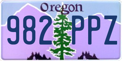 OR license plate 982PPZ