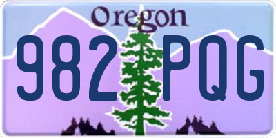 OR license plate 982PQG