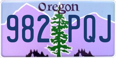 OR license plate 982PQJ