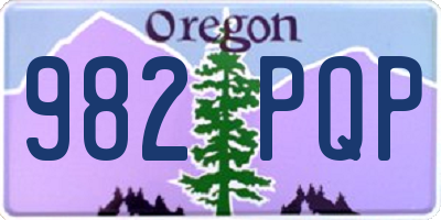 OR license plate 982PQP