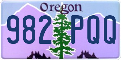 OR license plate 982PQQ