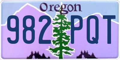OR license plate 982PQT