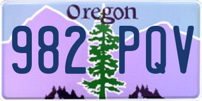 OR license plate 982PQV