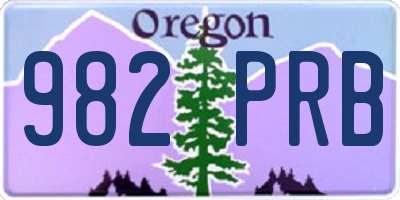 OR license plate 982PRB