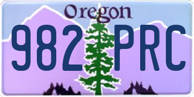 OR license plate 982PRC