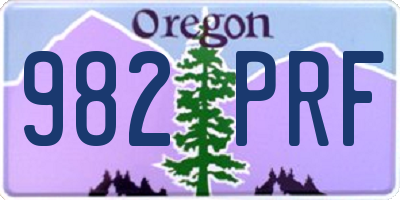 OR license plate 982PRF