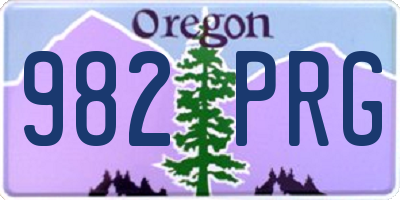 OR license plate 982PRG