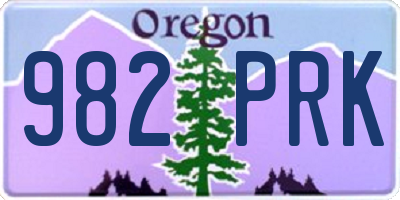OR license plate 982PRK