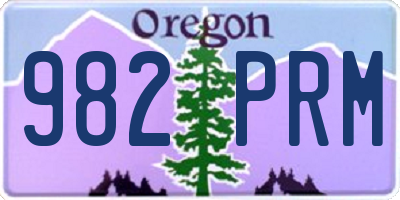 OR license plate 982PRM