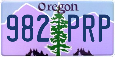 OR license plate 982PRP