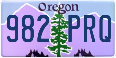 OR license plate 982PRQ