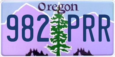 OR license plate 982PRR