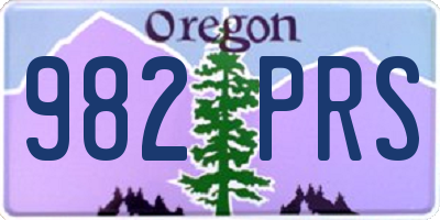 OR license plate 982PRS