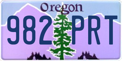 OR license plate 982PRT