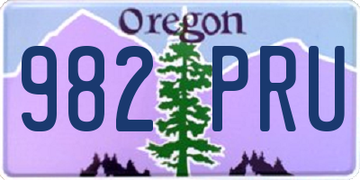 OR license plate 982PRU