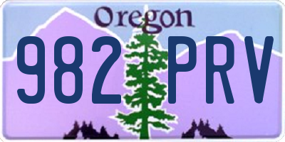 OR license plate 982PRV