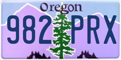 OR license plate 982PRX