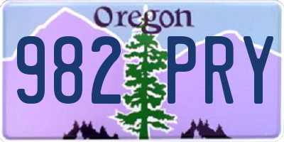 OR license plate 982PRY