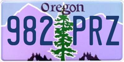 OR license plate 982PRZ