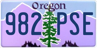 OR license plate 982PSE