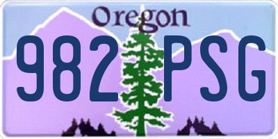 OR license plate 982PSG