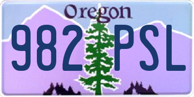 OR license plate 982PSL