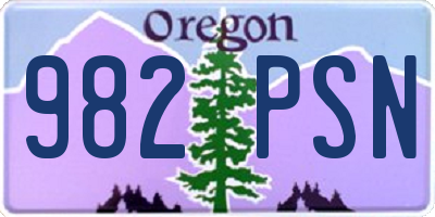 OR license plate 982PSN