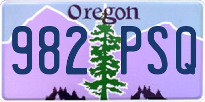 OR license plate 982PSQ