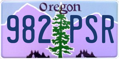 OR license plate 982PSR