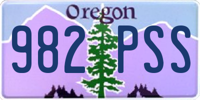 OR license plate 982PSS