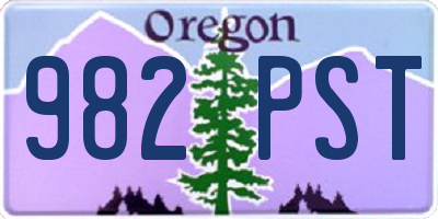 OR license plate 982PST