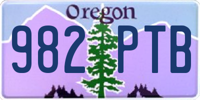 OR license plate 982PTB