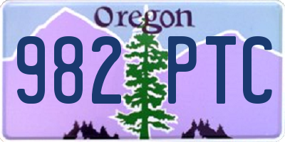 OR license plate 982PTC