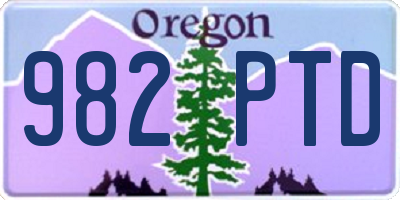 OR license plate 982PTD
