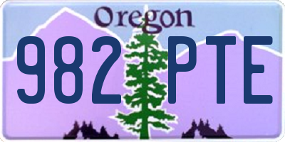 OR license plate 982PTE