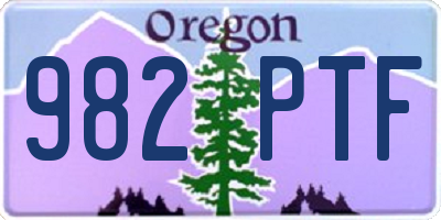 OR license plate 982PTF