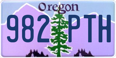 OR license plate 982PTH