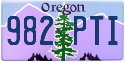 OR license plate 982PTI
