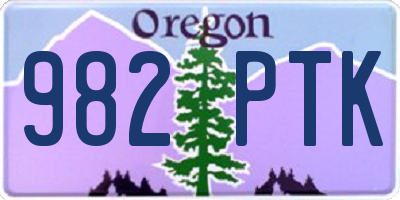 OR license plate 982PTK